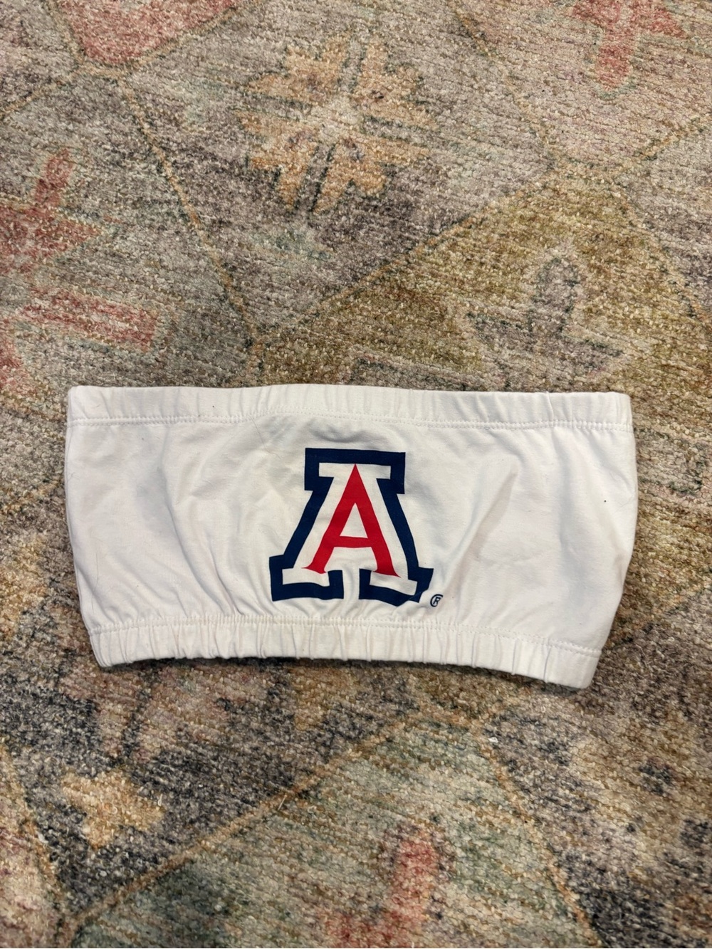 White Bandeau Tube Top with Arizona 'A' Logo